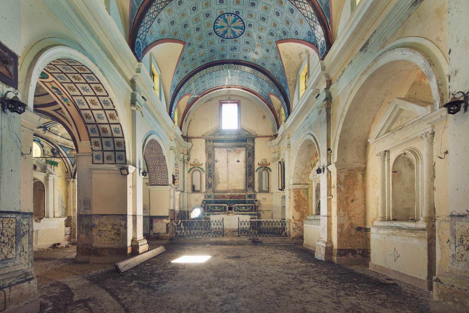 Abandoned church of an old mountain village in Italy