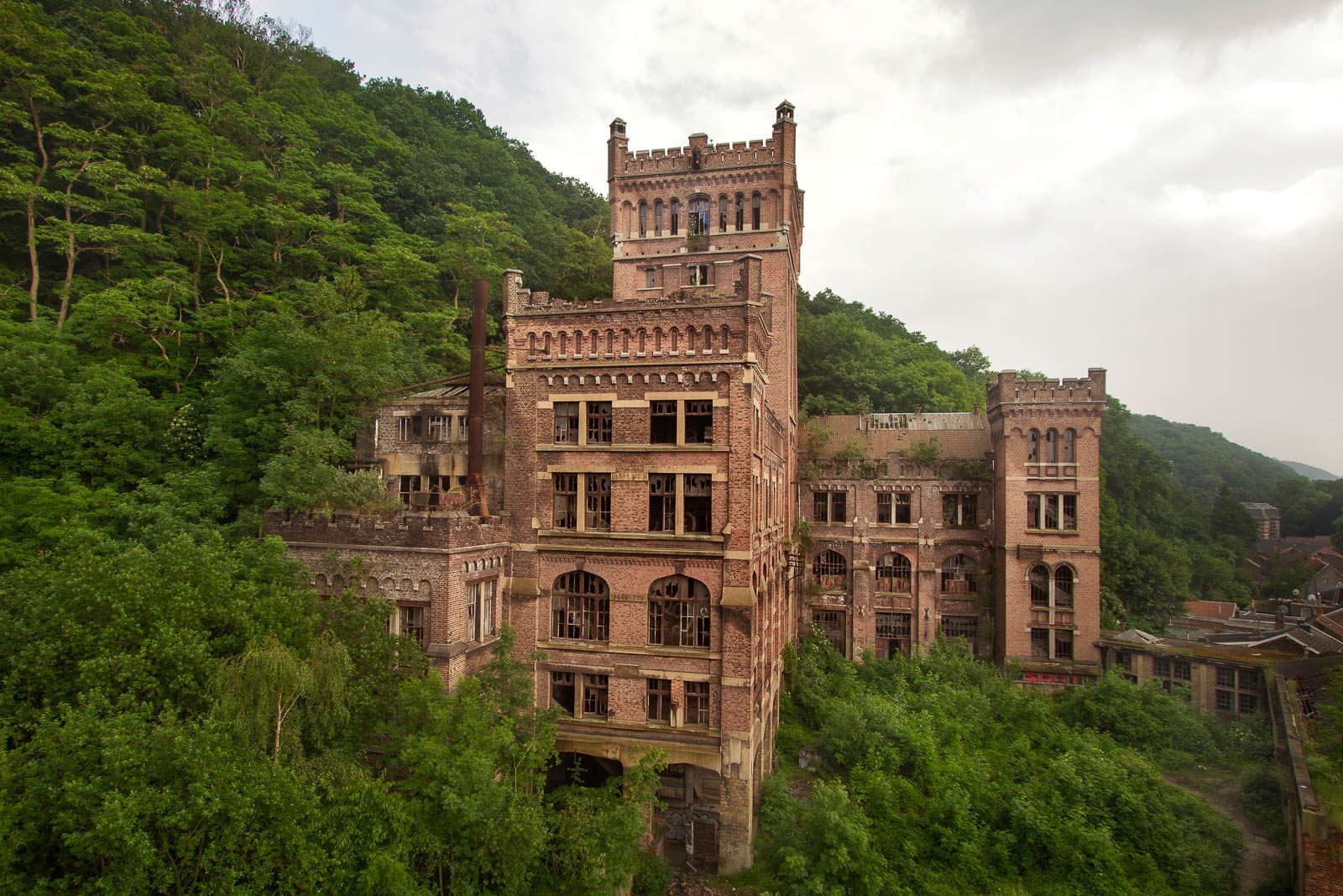 Tower buildings of a historic coal mine in Belgium