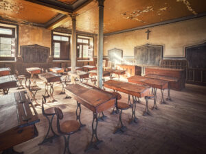 Abandoned school from 19th century in Spain