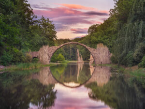 Devils Bridge / Teufelsbrücke in Germany at sundown