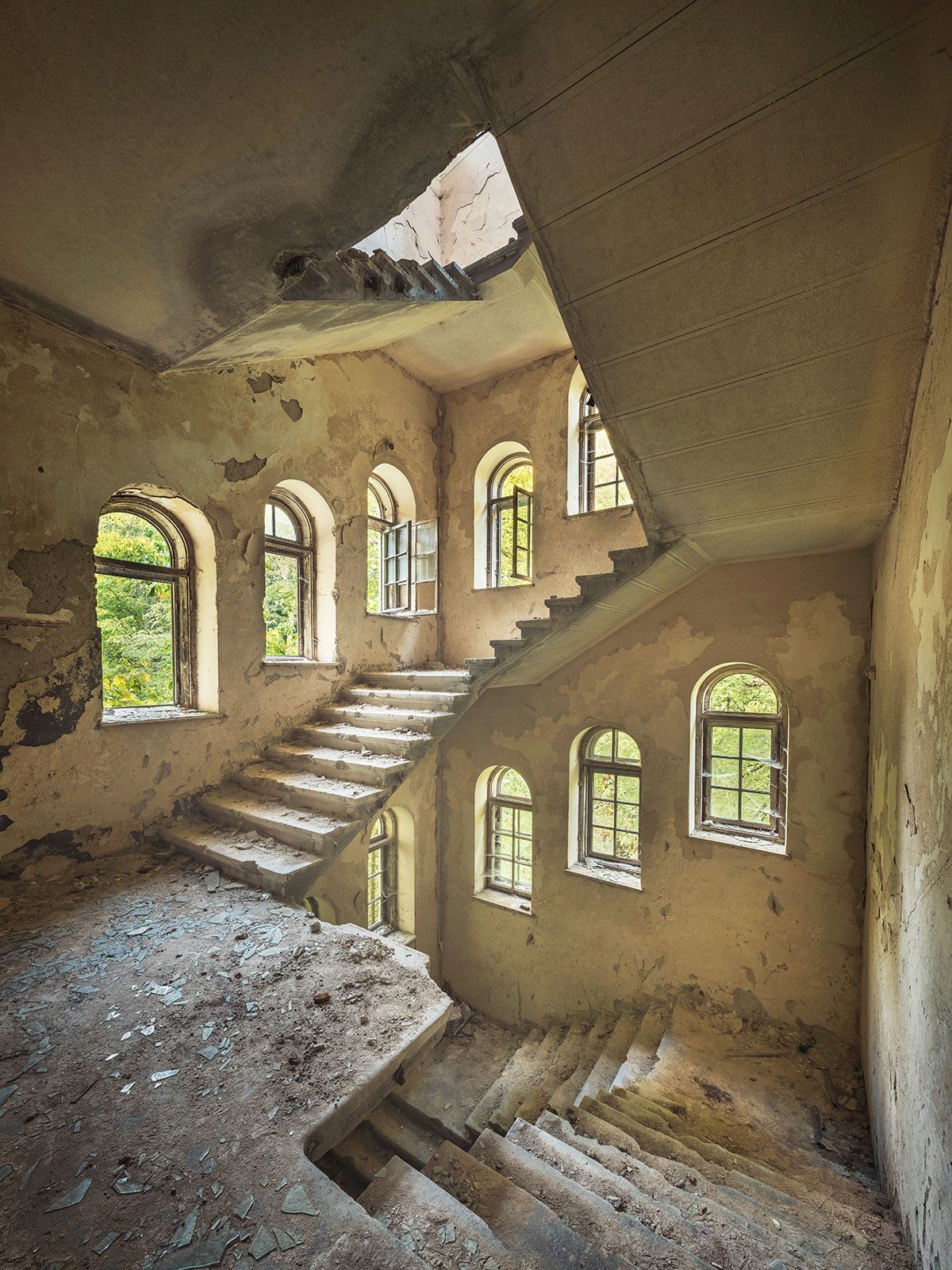 Treppenhaus eines Sanatorium in Rumänien